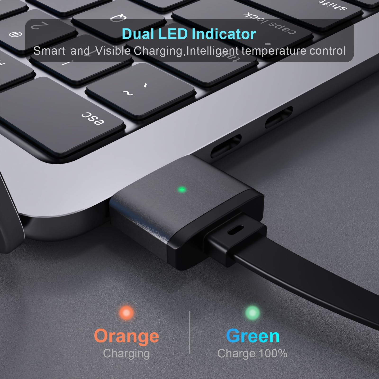 Cavo retrattile da USB-C a magnetico 3, 140 W, compatibile con cavo Magsafe 3 per MacBook Air 2024 M3 13/15", 2023/2022 M2, Pro 2024/2023 M4/M2 Pro e Max 14" 16", 2021 M16 & Max 3 5,6 cm, 40,6 cm