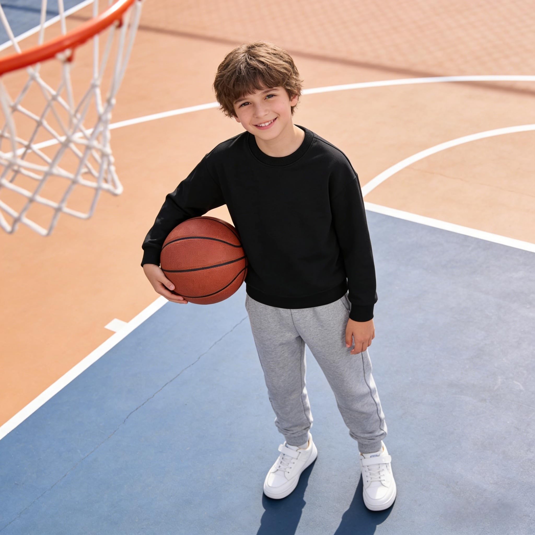 Rolanko Sudadera para Niños y Niñas Manga Larga Jersey con Cuello Redondo Pulóver de Uniforme Escolar