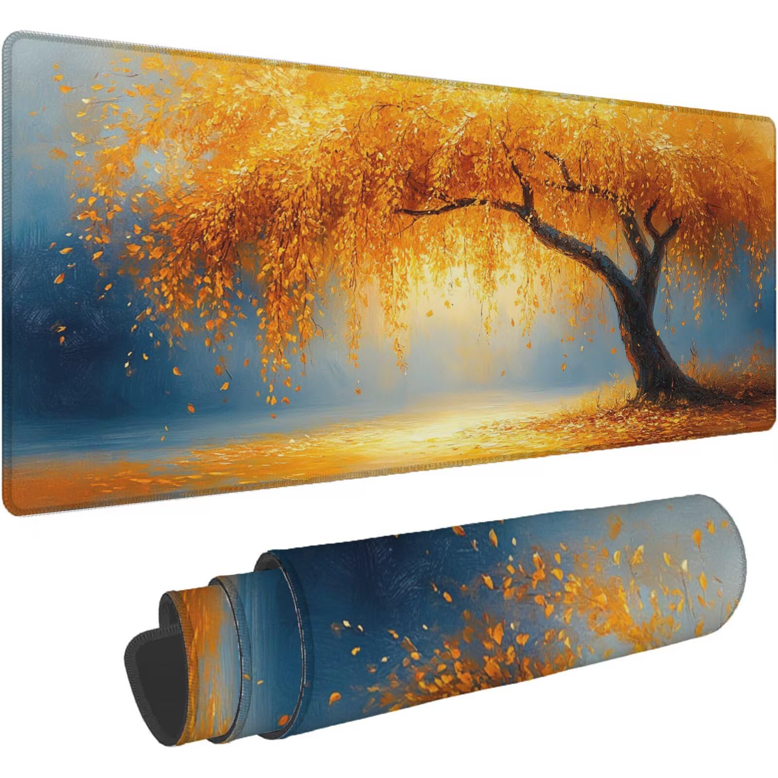 Podkładka pod mysz dla graczy spalona pomarańczowa podkładka pod mysz XXL 1600 x 800 mm mata biurkowa podkładka pod mysz krajobrazową wodoodporna podkładka pod mysz do gier szyte krawędzie poprawia