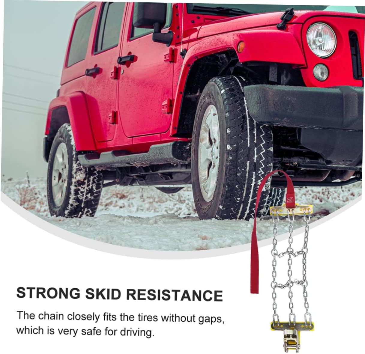 2pcs Antiskid Car Tire Traction Chains for Snow Traction Vehicle Skid Chain