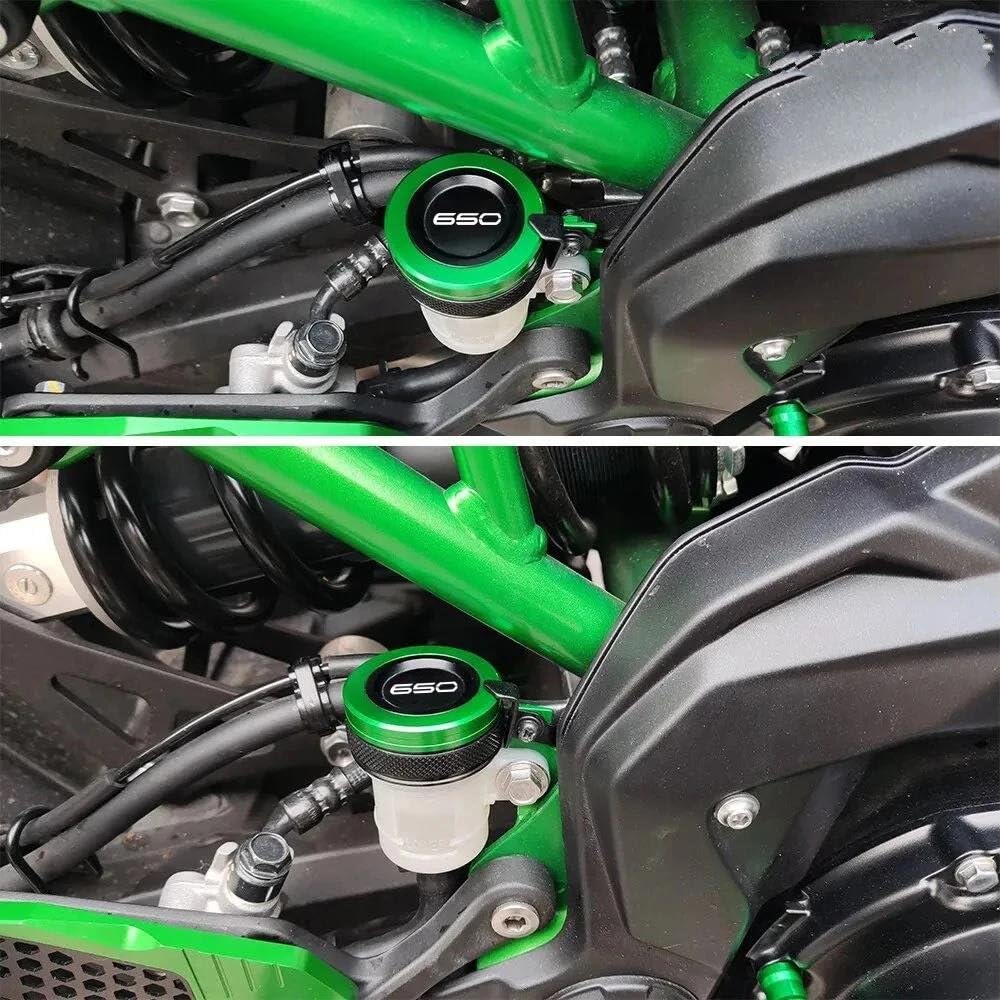 Tapón Llenado Aceite del Motor Accesorios para Motocicleta Z650 Ninja 650 650 Z 650, Tapas De Líquido De Freno Delantero Y Trasero, Tapa De Llenado De Aceite, Botón Interruptor(Rojo,4 pcs)