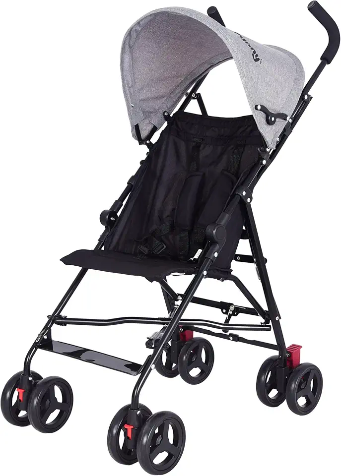 Carrinho de Bebê Dobrável Compacto com Capota, Praticidade no dia a dia, Conforto para o bebê, Mobilidade, e Cinto de Segurança, para Crianças de 06 meses até 36 meses até peso 15 kg.