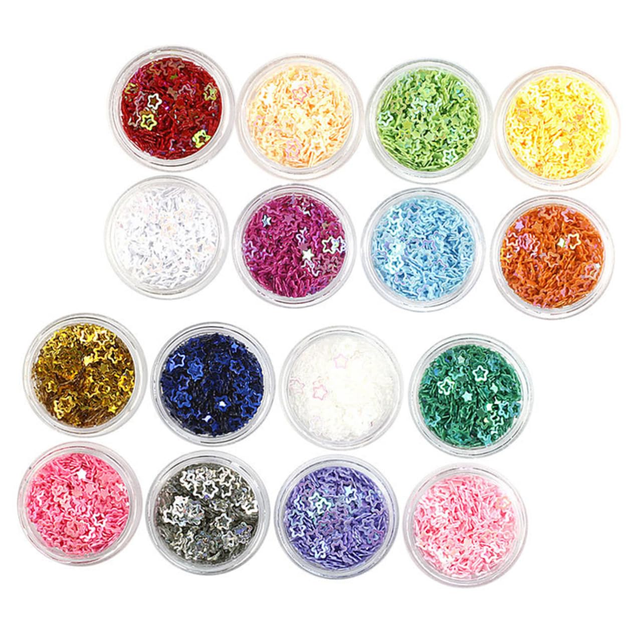 FOMIYES 4 Set Decorazioni Per Unghie Glitterate A Forma Di Stella A Cinque Punte Per Nail Art Decorazione Per Nail Art Eleganti Paillettes Per Unghie Affascinanti Paillettes Per 16box*4