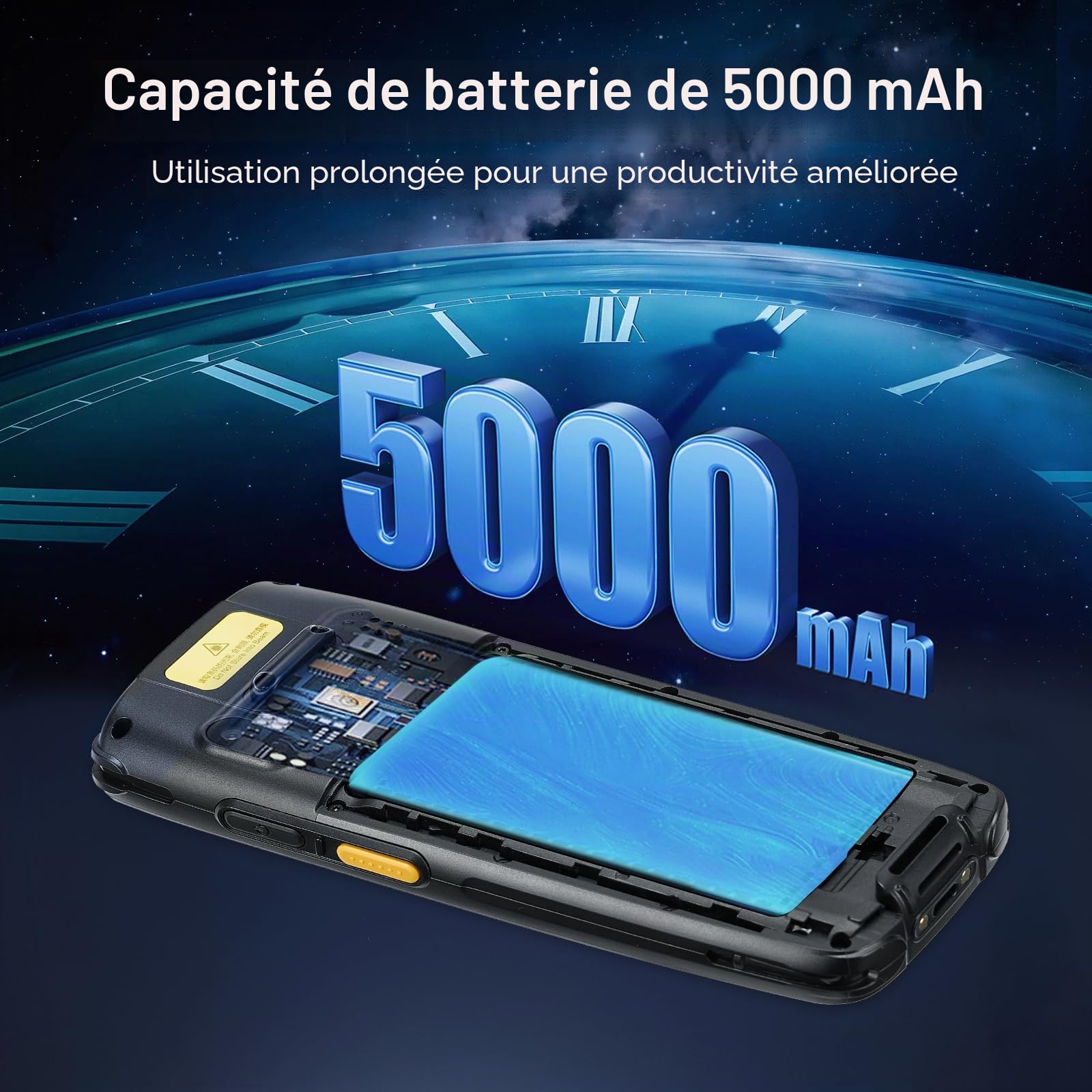 MUNBYN 2025 Scanner de Codes-Barres Android 14, PDA Portable 4GB+64GB, Équipé du Moteur de Scan HS7 1D & 2D, Écran Tactile 4 Pouces, Scanner Mobile 5000mAh pour Inventaire et Entrepôt