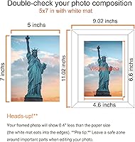 Vista 2 de SESEAT Juego de 6 portarretratos de 8 x 10 pulgadas, para fotos de 5 x 7 pulgadas con paspartú o de 8 x 10 pulgadas sin paspartú para pared o mesa