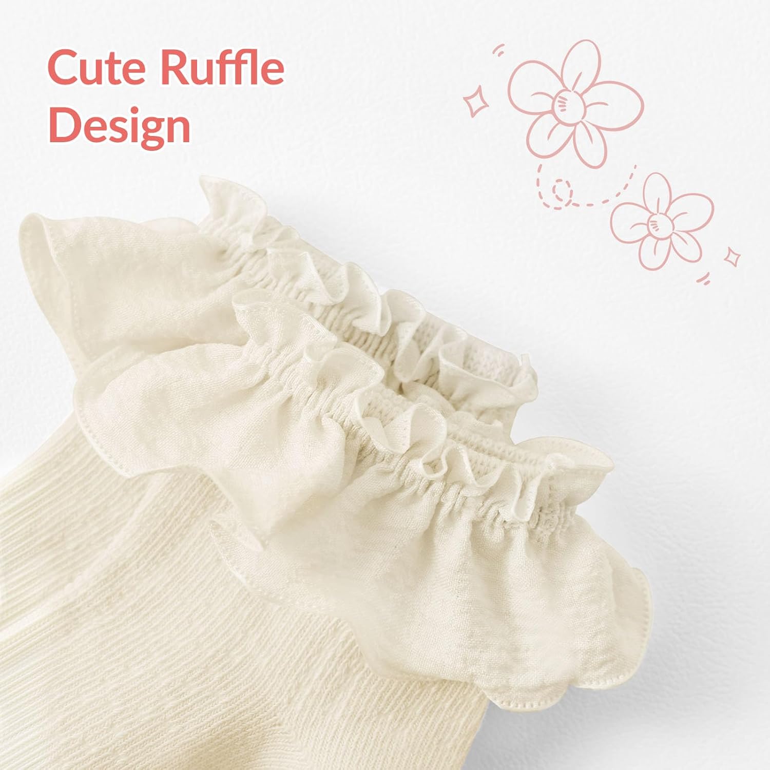 Witwot 6 Pairs Toddler Ruffle Socks Baby Girls Frilly Lace Socks Kids Ankle Dress Socks 1t -8 Years - Image 4