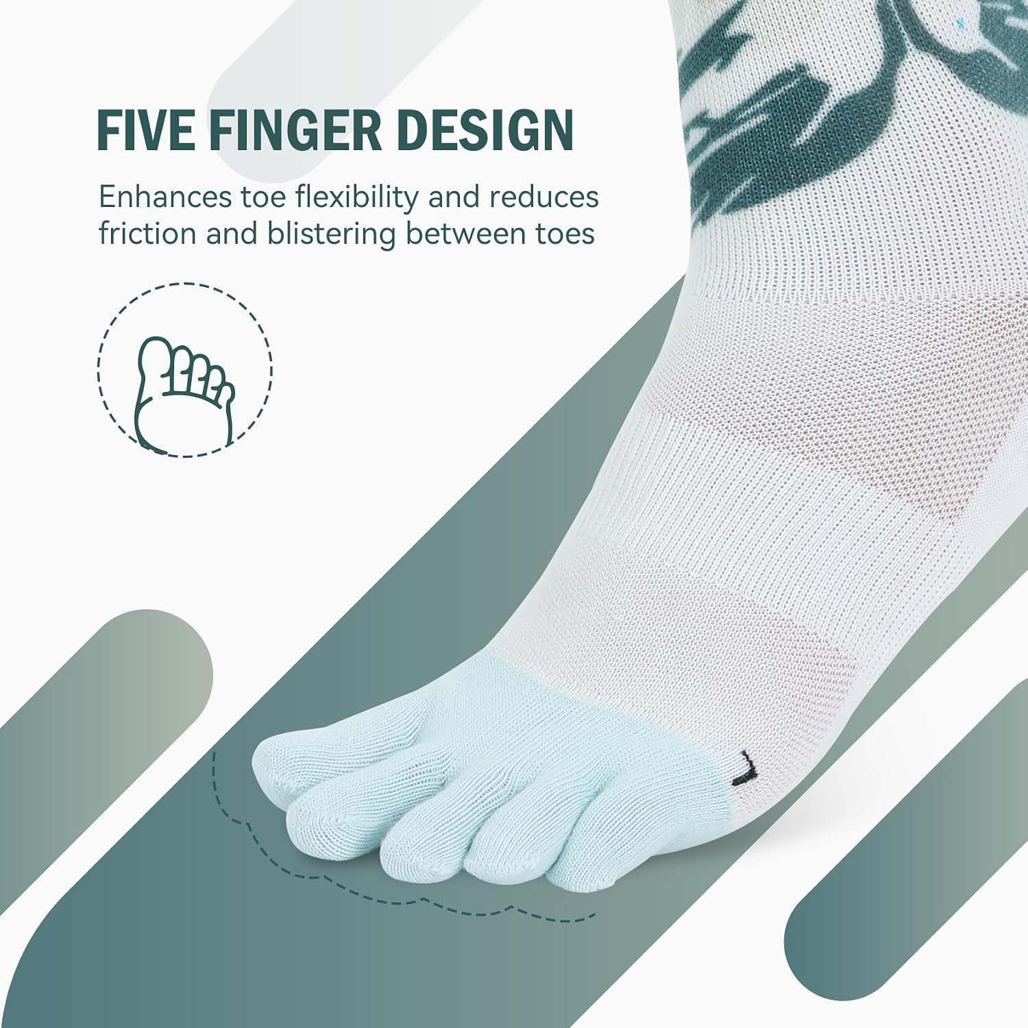 3 Pairs Mens Compression Crew Knee High Toe Socks for Running Hiking Cycling