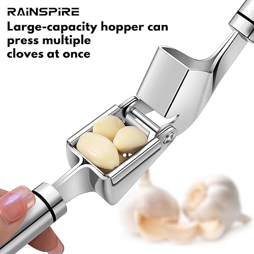 Miniatura 4 de Prensa de ajo de acero inoxidable de alta calidad, herramienta para picar ajos, herramienta trituradora de ajo, trituradora de ajos, incluye pelador