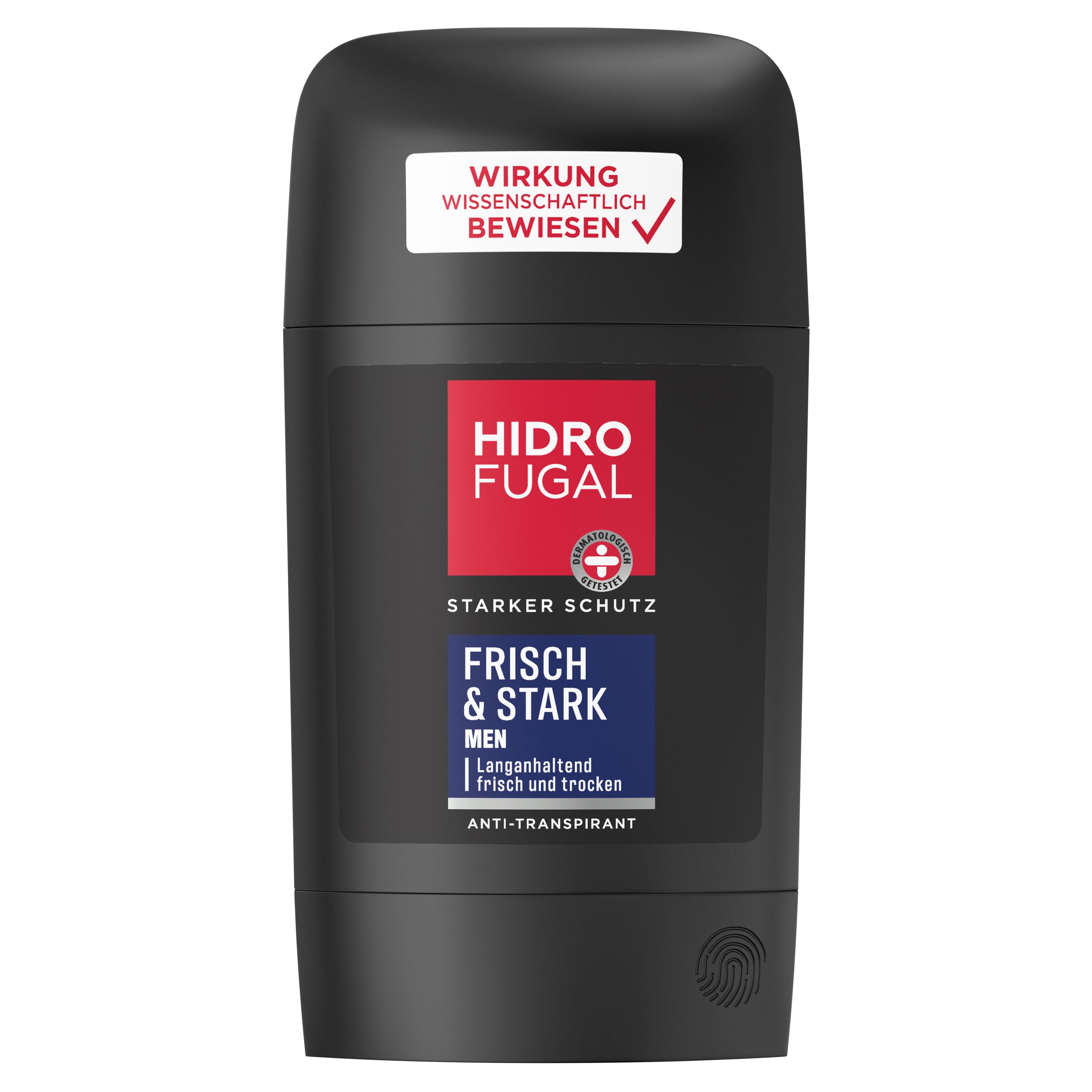 Hidrofugal MEN FRISCH & STARK Stick, starker Antitranspirant Schutz mit erfrischendem Duft, schnell trocknendes Deo für Männer ohne Ethylalkohol (50 ml)
