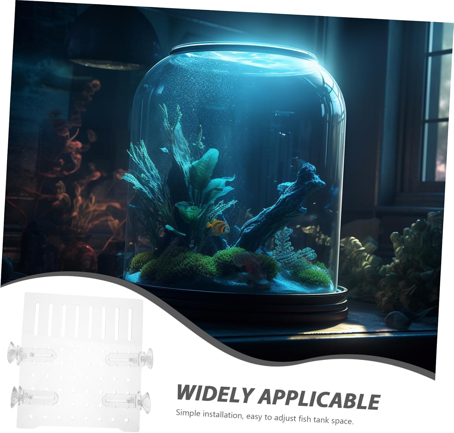 Clear Acrylic Fish Tank Divider Adjustable Aquarium Isolation Board with Micro Holes Easy to Clean Separator for Various Tank High and Fish Separation