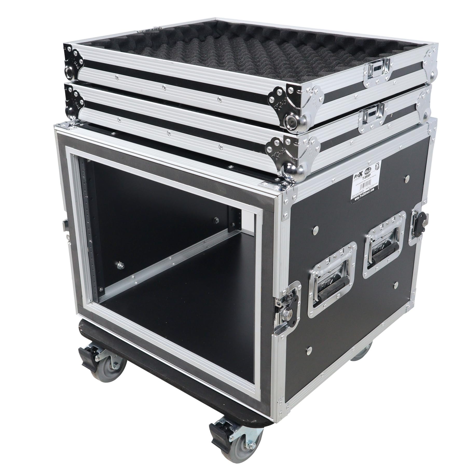 ProX T-8RSP 8U ATA Shockproof Flight Road Case for Amplifier Rack Mount Module, 20