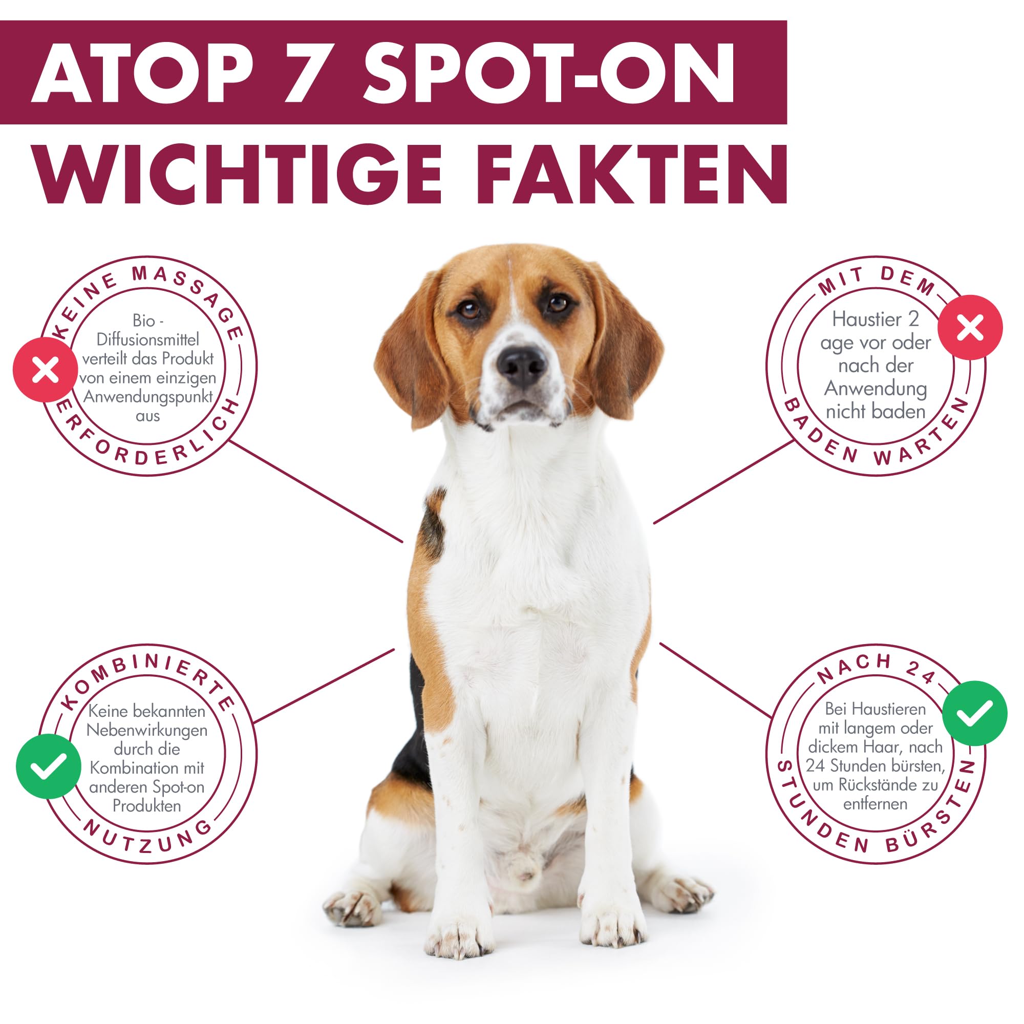 ATOP 7 Spot-On zur Beruhigung gereizter Haut bei Hunden und Katzen | Natürliche Linderung bei Juckreiz, Rötungen und Überempfindlichkeit | Formel mit ätherischen Ölen | 10-20 KG