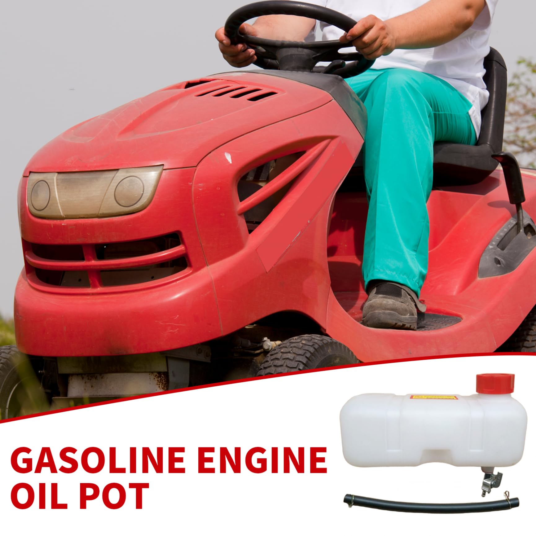 Tanque de gas de combustible, Caddy de combustible con tubería de petróleo y boquilla de petróleo, tanque de combustible diesel del tanque de gasolina del césped se aplica al 1E43F/