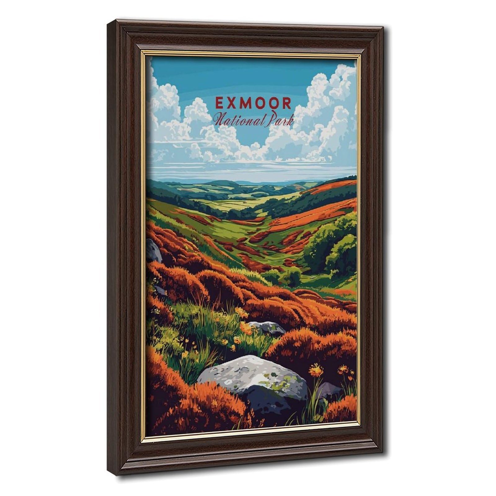 Bareronor Mokume Gane Frame-Style Exmoor Canvas Poster For Living Room Decor Gift