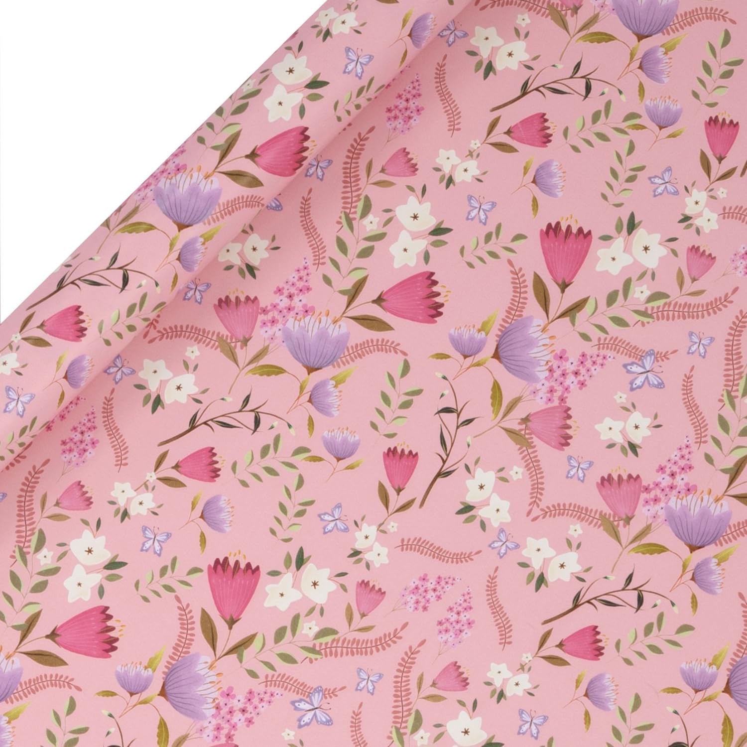 Glick Roll Wrap, Posies and Petals, Wrapping Paper 4 metres x 70 cms, Suitable for Birthdays & Other Celebrations
