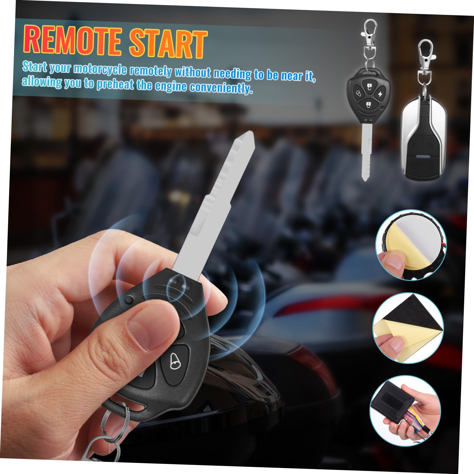 Yardwe Allarme Antifurto Moto con Telecomando Avvio Remoto e Localizzatore Veicolo per Scooter ed E-bike Allarme Sicurezza con Funzione Risparmio Energetico