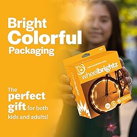Brightz WheelBrightz 2-Pack Bike Wheel Lights, Gold - LED Bike Lights for Tires - Bike Lighting Parts & Accessories - Outdoor Summer Fun for Boys and Girls