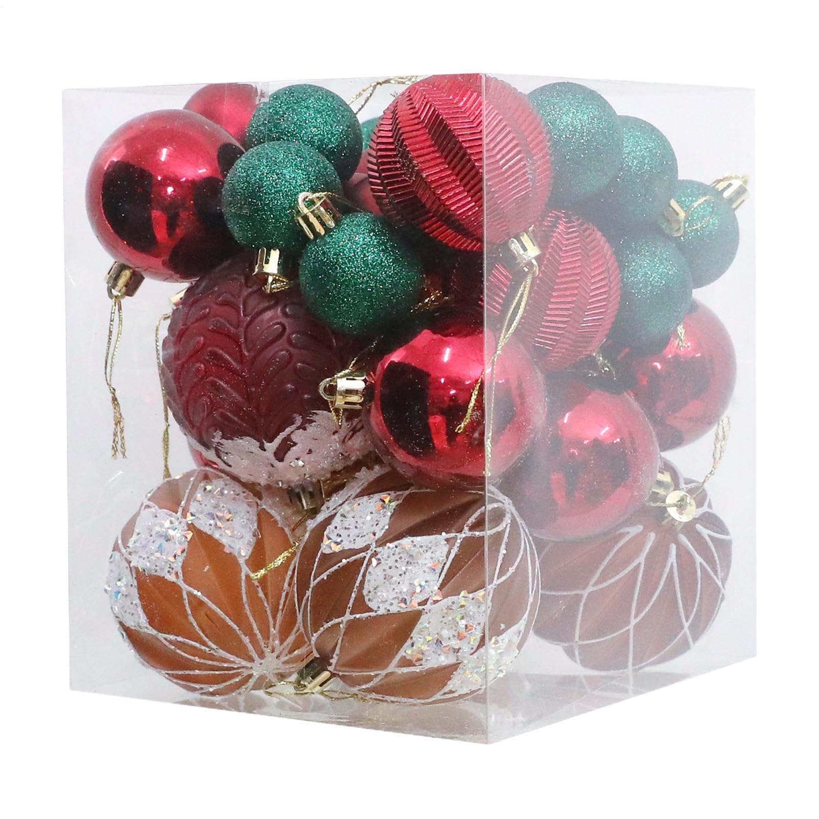 Boules de Noël colorées lot de 36 pour sapin intérieur et extérieur