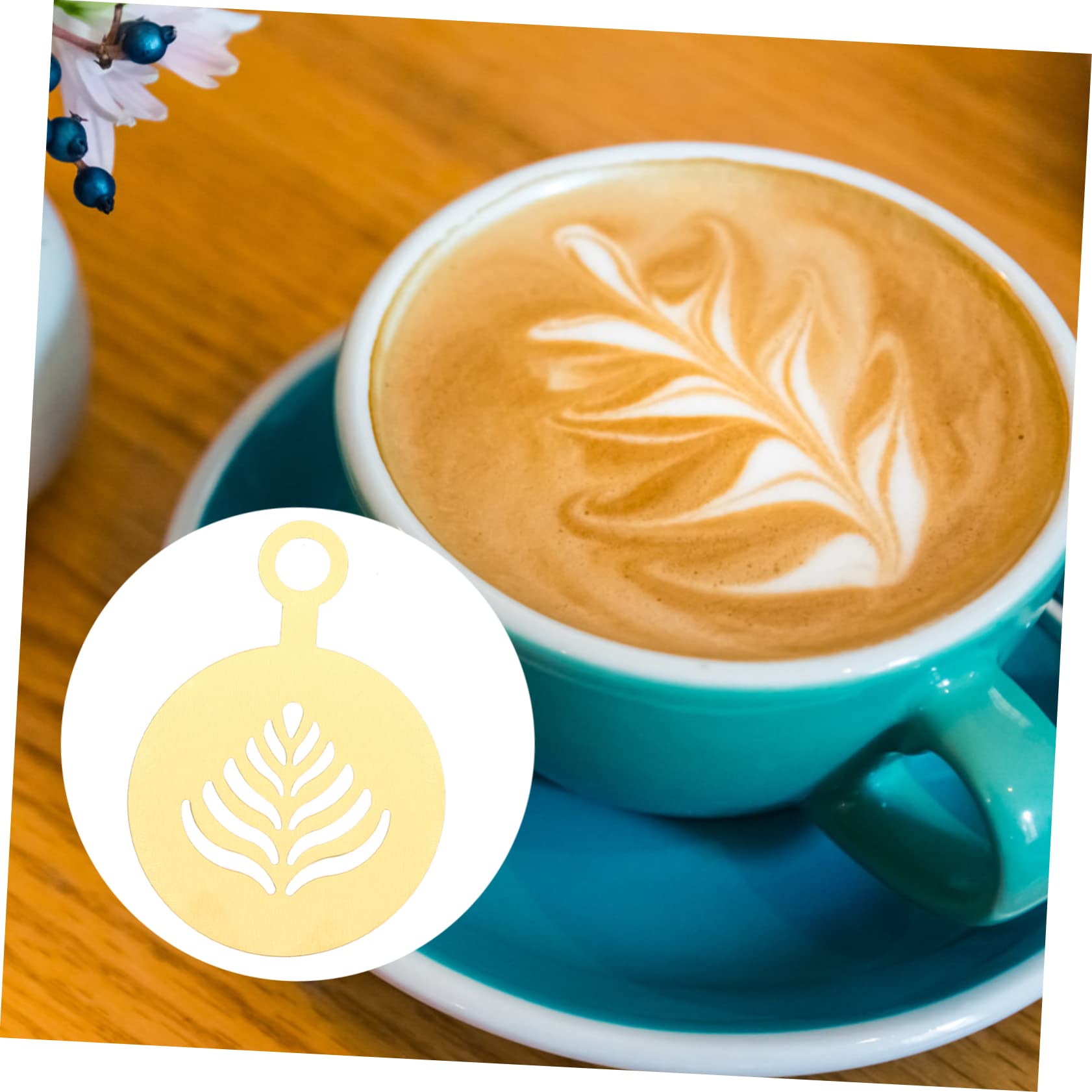 DECHOUS 3 Set Stampo Caffè Latte Mini Tazza Cocktail Stampini Per Latte Art Macchina Per Il Caffè Tazzine Da Caffè Tazze Di Crema Stampino Per Caffè Golden Acciaio Inossidabile 4 Pezzi * 3
