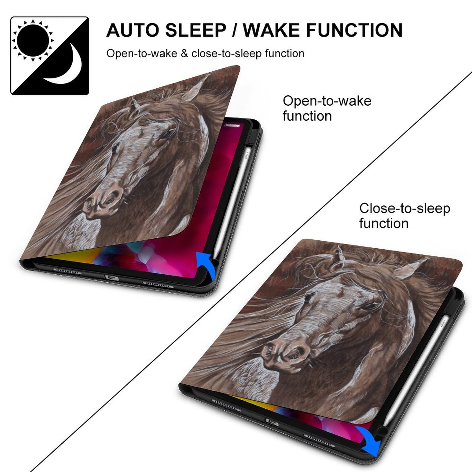 Apple iPad第9世代 (馬ページ￼) Amazon.co.jp: iPad 第9世代ケース iPad Air 第5世代ケース 馬の動物の