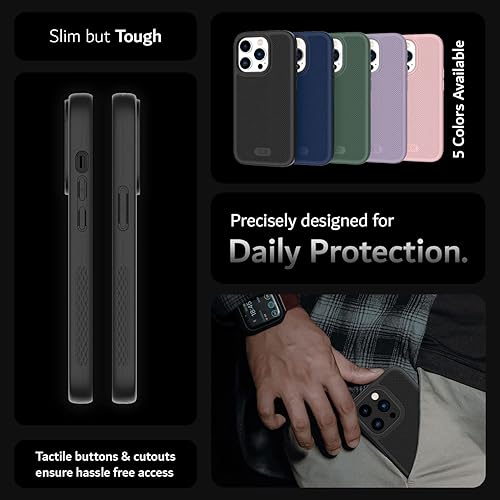 Vista 7 de TUDIA MergeGrip - Funda compatible con iPhone 14 Pro MagSafe, delgada, con diseño antideslizante para un fácil agarre, grado militar