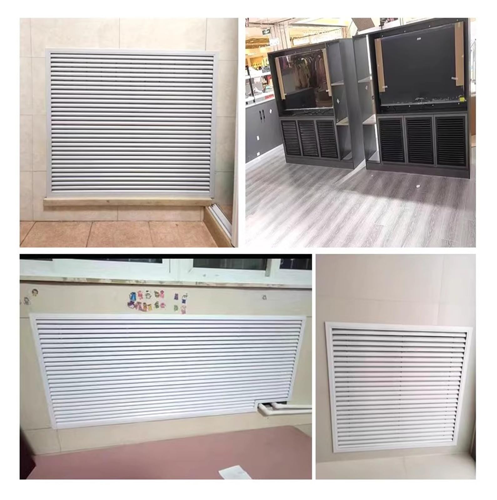 Niestandardowa czerwona brązowa aluminiowa żaluzjowa osłona wentylacyjna dekoracyjna kratka grzewcza do grzejników i kolektorów dom ukrywająca tarcza 30 x 30 cm idealna do salonów sypialni i korytarzy