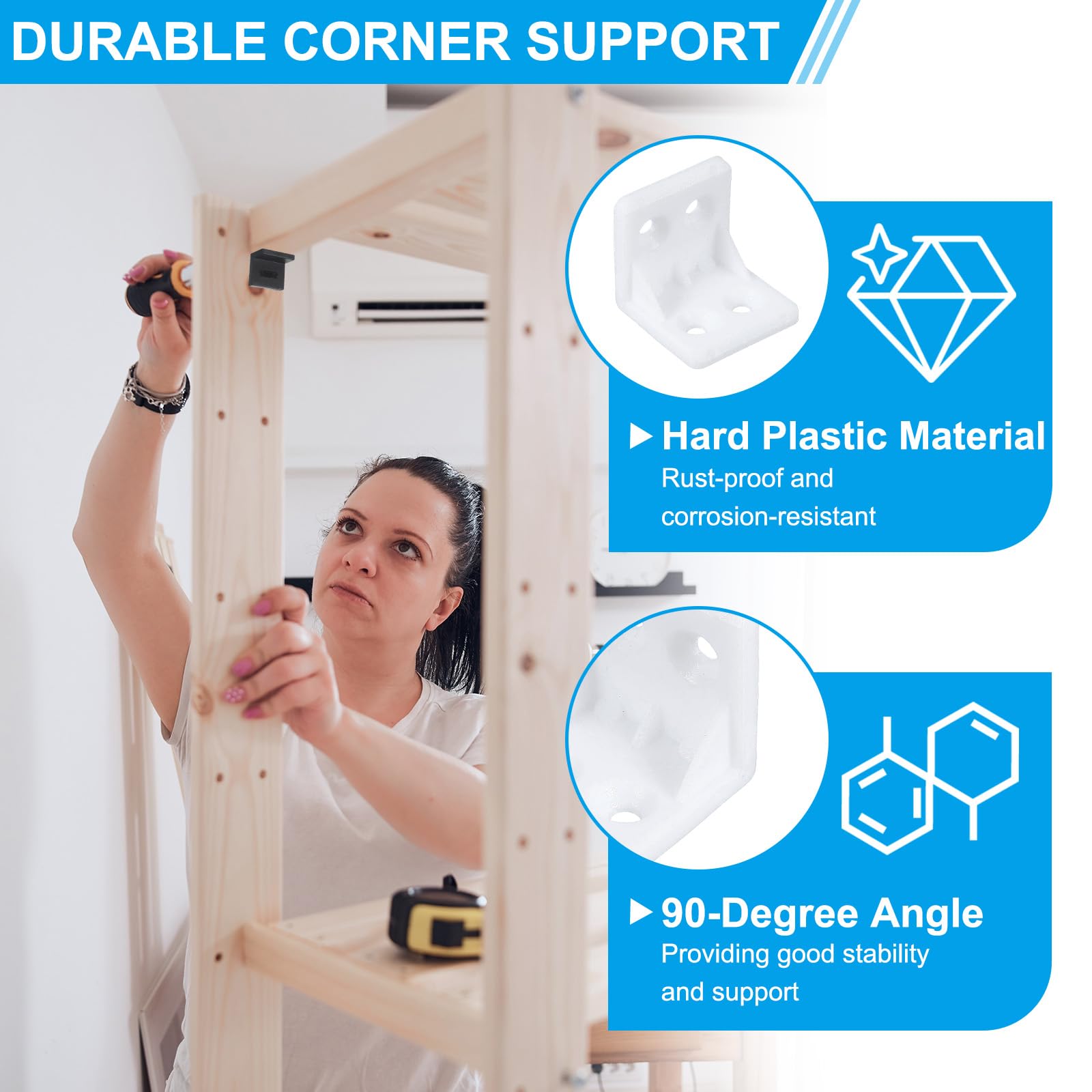 PATIKIL Plastic Corner Braces 27x27x27.3mm - Image 3