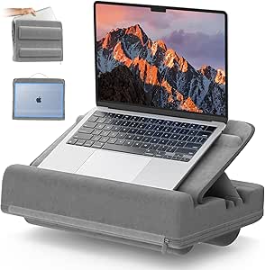 Cuscino Per Laptop Regolabile - Supporto Per PC Fino A 16", Con Poggiapolsi E Ventilazione - Foto 6