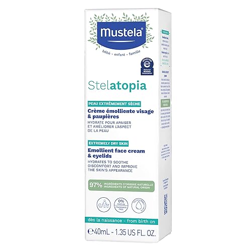 Miniatura 2 de Mustela Stelatopia Eczema - Crema facial emoliente para la piel del bebé, hidratante facial con aguacate natural y aceite de girasol, sin fragancia