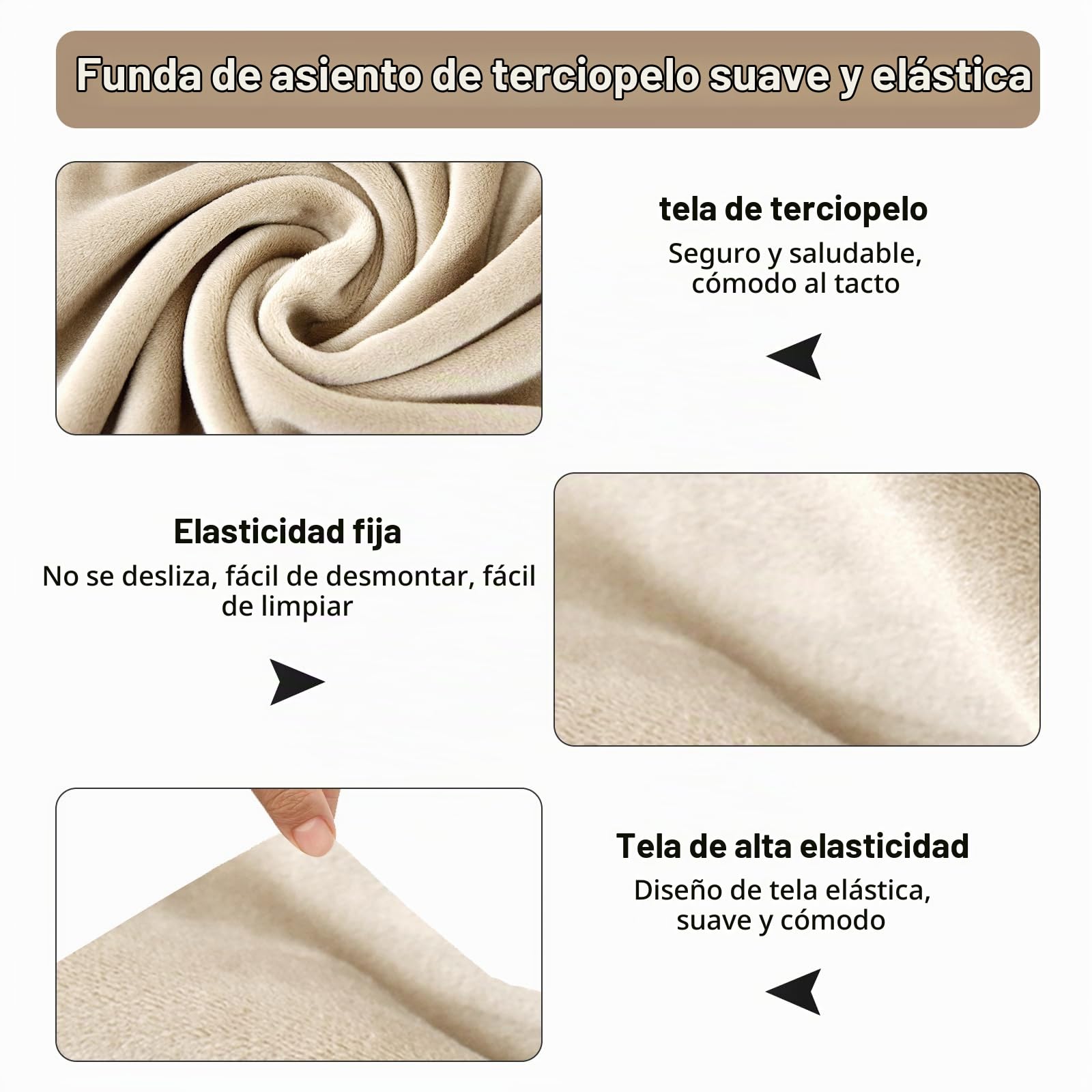 Fundas de Sillón Elásticas in Terciopelo Funda para Silla de Oficina Fundas de Silla de Comedor con Brazos Cubierta para Sillas Ajustables con Respaldo Modernas Estilo Nórdico (Arena, 2PCS)