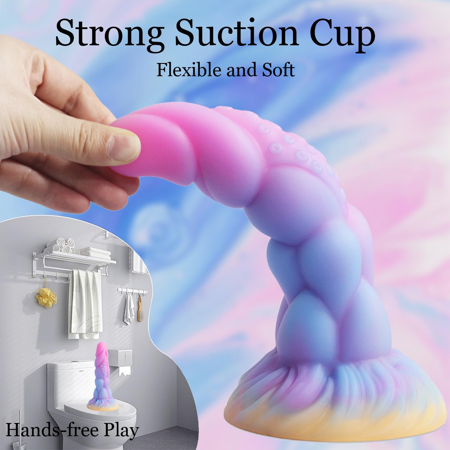 8.14in Fantasy Tentacle Realistic Monster Dildo Adult Sex Toys, Big Huge Thick Anal Toys with Strong Suction Cup, Liquid Silicone Anal Plug Prostate Massager, Soft Giant G Spot Play Dildo for Women