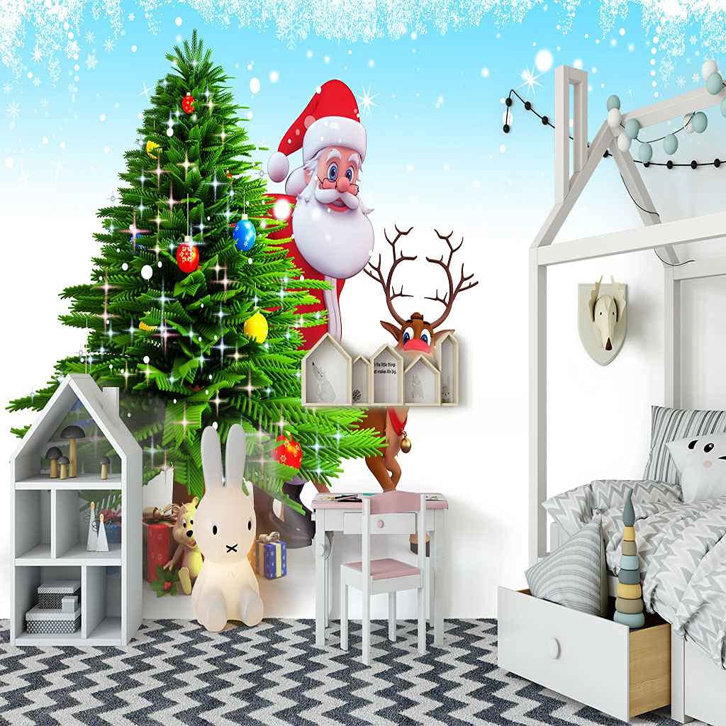Papier peint panoramique Noël pour chambre enfant 350x256 cm