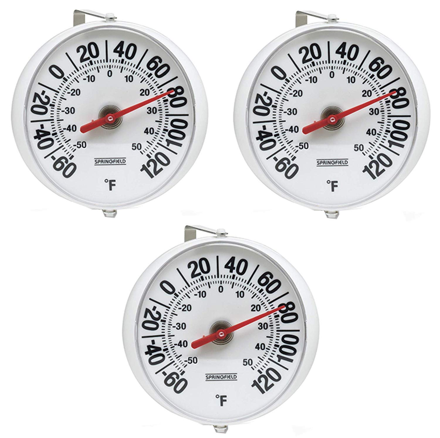 Taylor Precision Products Springfield Big and Bold Thermometer with Mounting Bracket (5.25-Inch), 3 Pack3