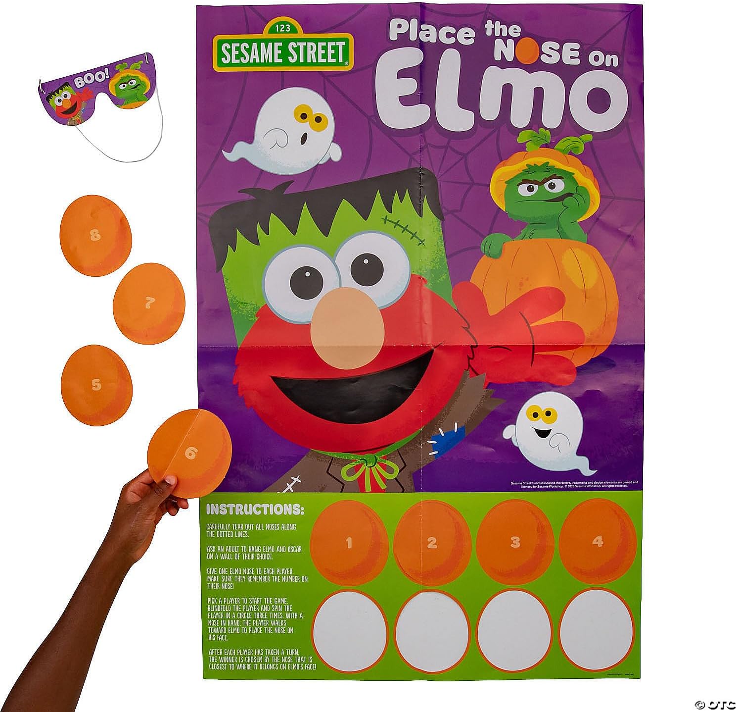 22" x 33 1/2" Halloween Sesame Street Place The Nose on Elmo Game – 2 Piece
