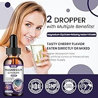 Vista 7 de Gotas Líquidas de Glicinato de Magnesio 500mg, con Vitamina B6, Ashwagandha, L-Teanina, Manzanilla, Suplemento de Glicinato de Magnesio de Alta