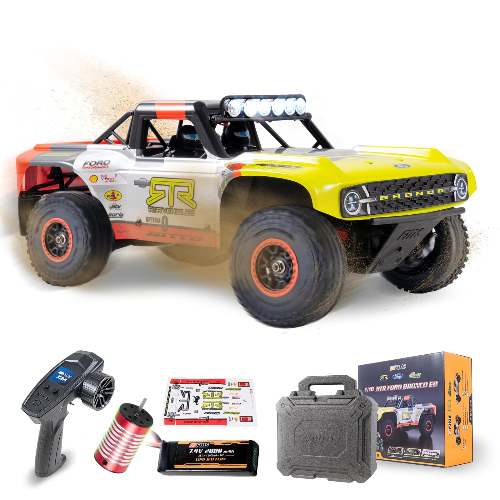 BEEZRC FMS 1 18 FSC18 Ford Bronco RTR EB RC Short Course Brushed Truck High Speed RC Off-Road
