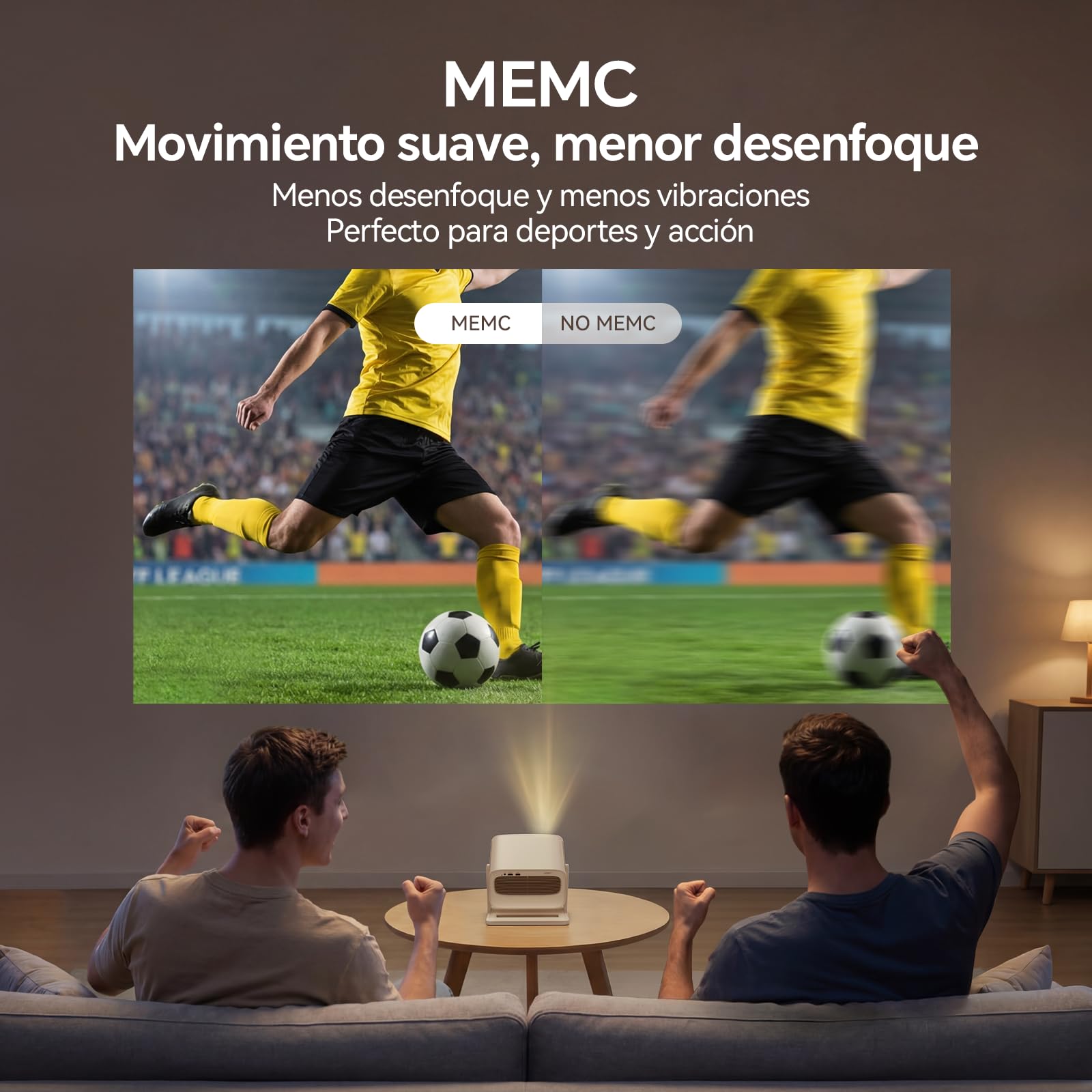 Wanbo Vali 1 Pro Proyector con Google TV, Dolby Audio 12W, HDMI 2.1 Compatible 4K, 900 ANSI, HDR10, MEMC, FHD 1080P Nativo, WiFi Bluetooth, Enfoque Automático, Rotación 200°, Cine en Casa