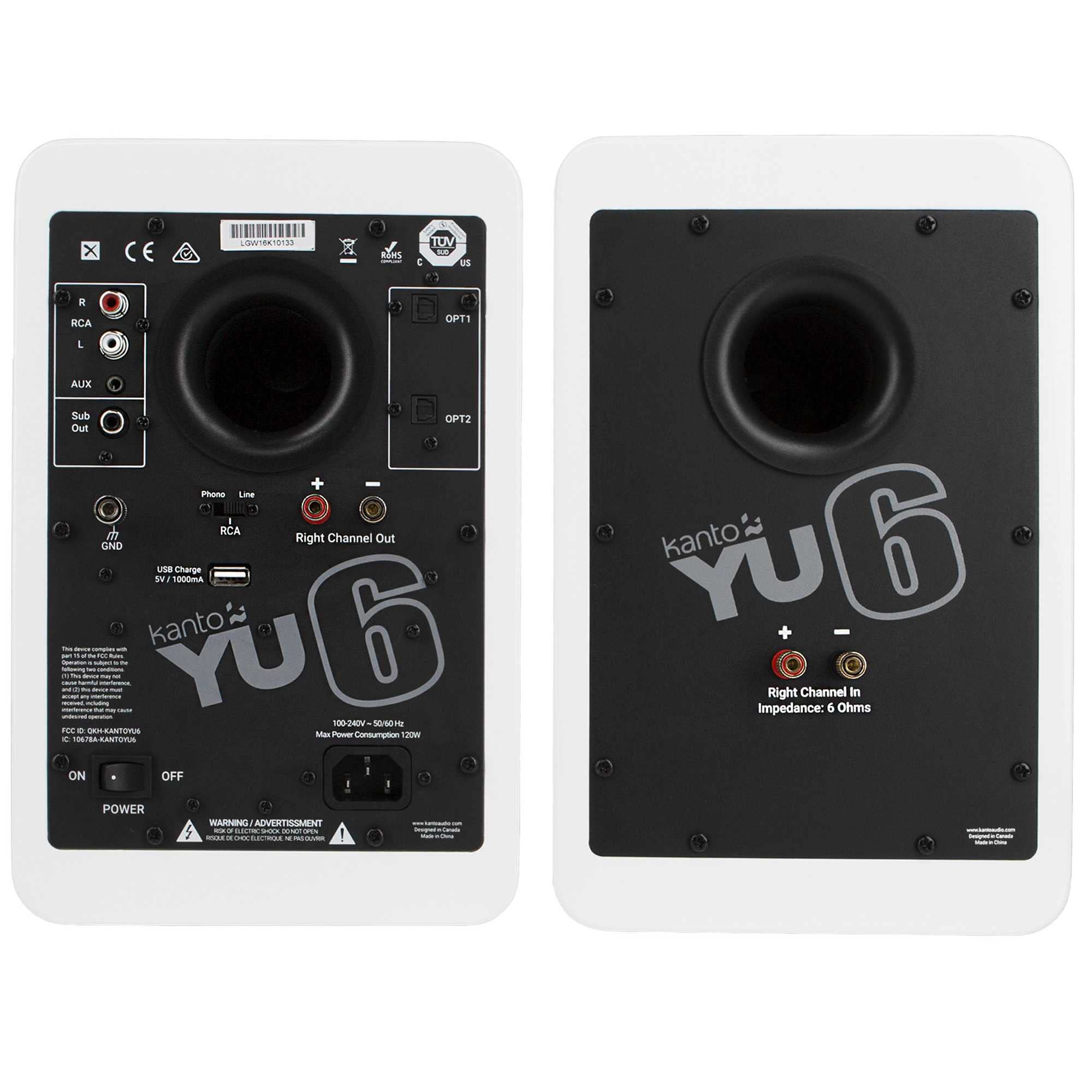 Amazon.com: Kanto YU6MW YU6 White Powered Bluetooth Bookshelf