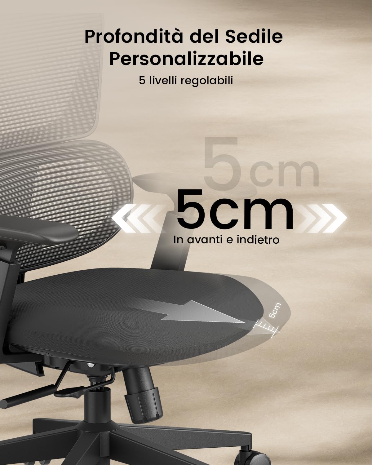 ProtoArc Sedia da ufficio ergonomica, EC300 regolabile con schienale alto lombare, sedile scorrevole, poggiatesta 3D, braccioli più larghi, 4 sedie in rete con schienale inclinabile, per casa e