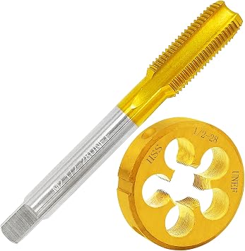 1/2-28 UNEF Tap and Die Set Right Hand,1/2-28 M2 HSS Machine Thread Tap and Round Die Set