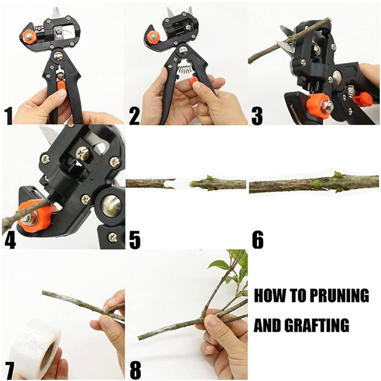 Giardino Innesto Kit, Forbici da Innesto Professionale con Lame di Taglio di Ricambio, Attrezzi del Giardino e Innestare Piante Efficiente Potatura Albero da Frutto per Alberi da Frutto/Pianta/Ramo