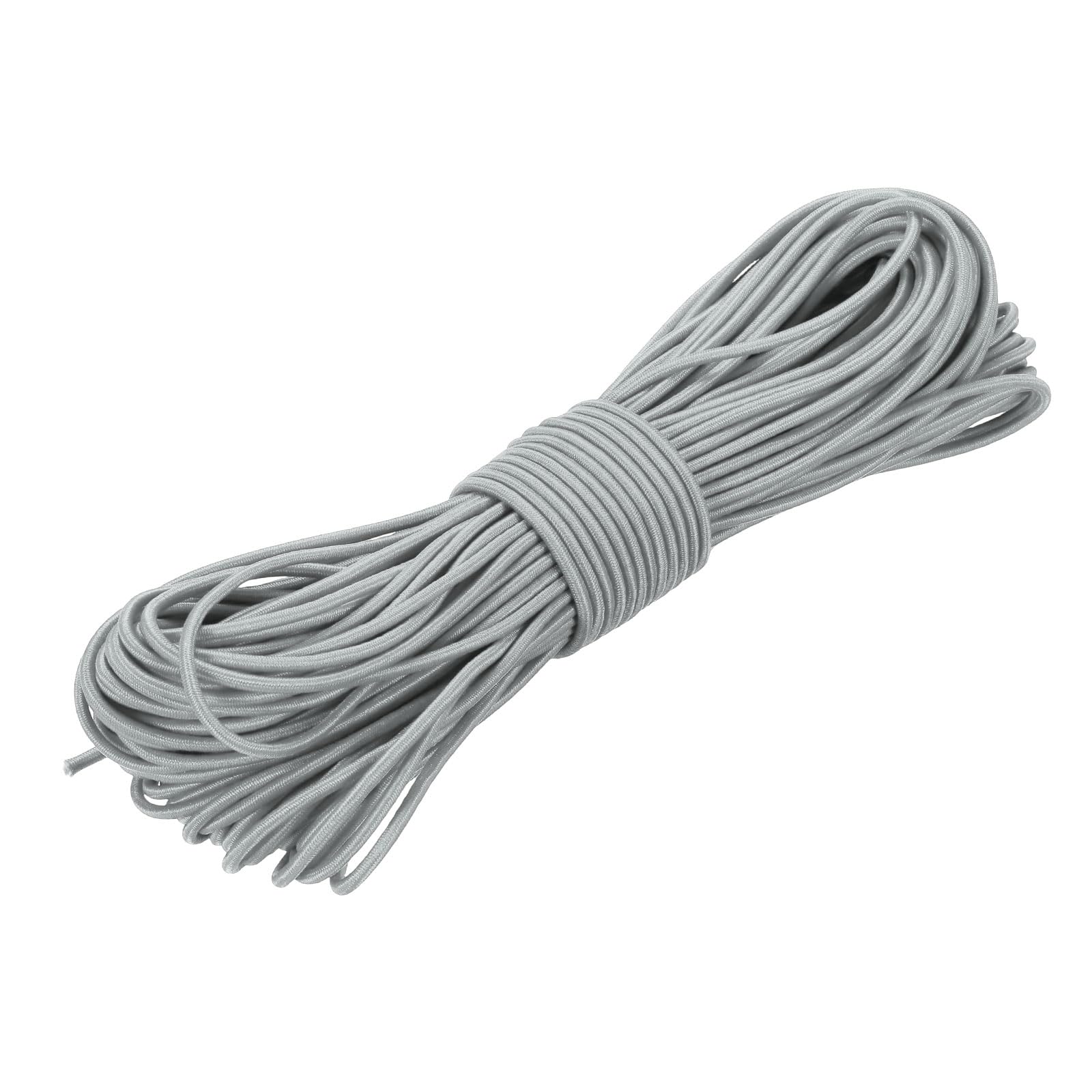 PATIKIL Elastic Bungee Cord, (3/32" x 98 Ft, Light Gray) Heavy Duty Polyester Bungee Cord Suit for - DIY Projects Kayak Strap Tarp Tie Down Canopy Boating Camping Tent