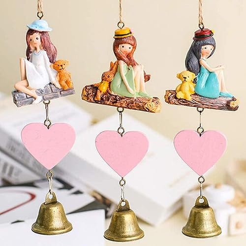 Miniatura 6 de Maydahui 10 cascabeles pequeños de bronce vintage mini (1.7 x 1.5 pulgadas) para entrenamiento de orinal de perro, timbre de puerta de perro, boda,