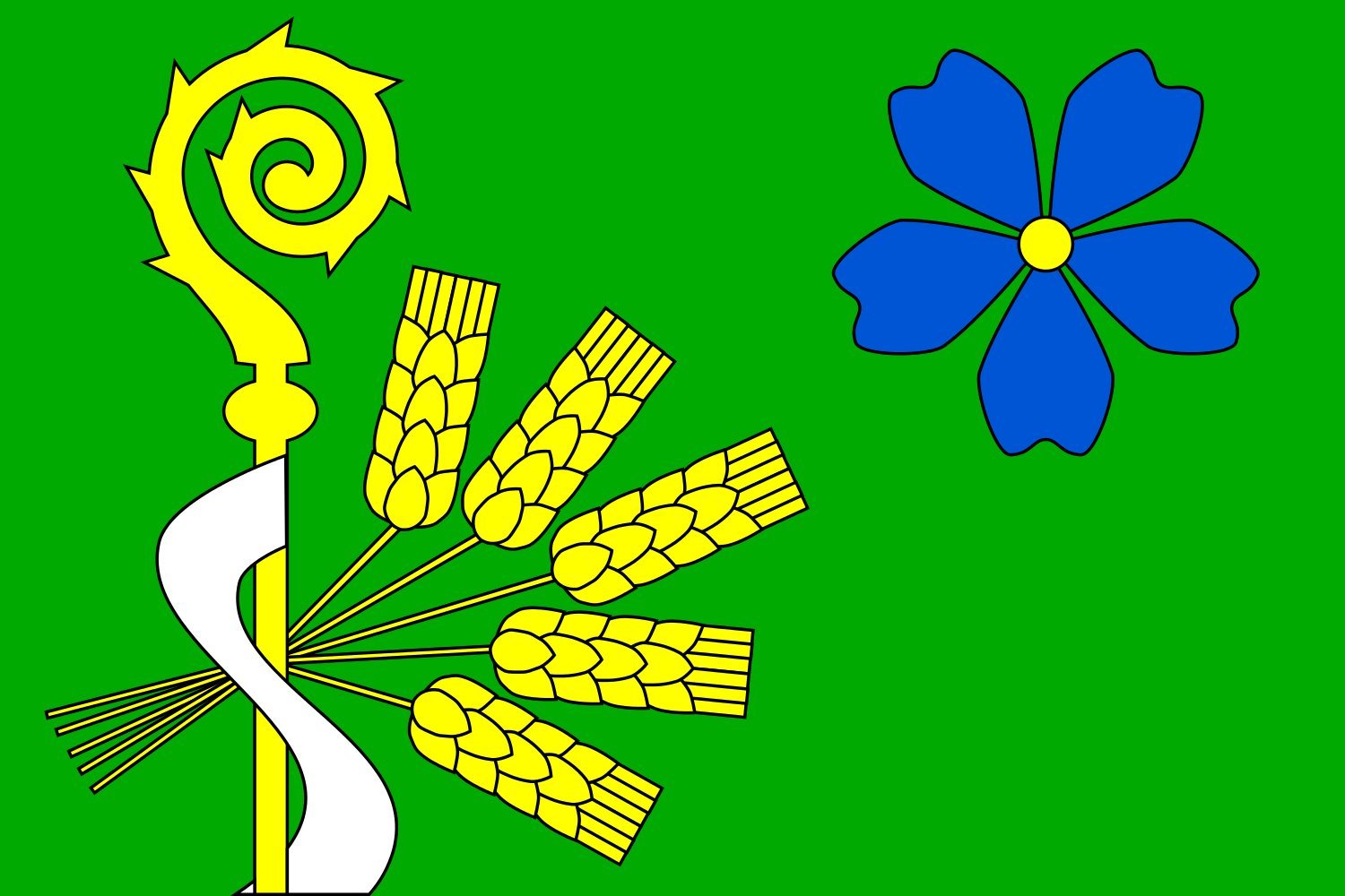Drapeau Large Praskačka CZ grand format motif vectoriel pour mât de mairie