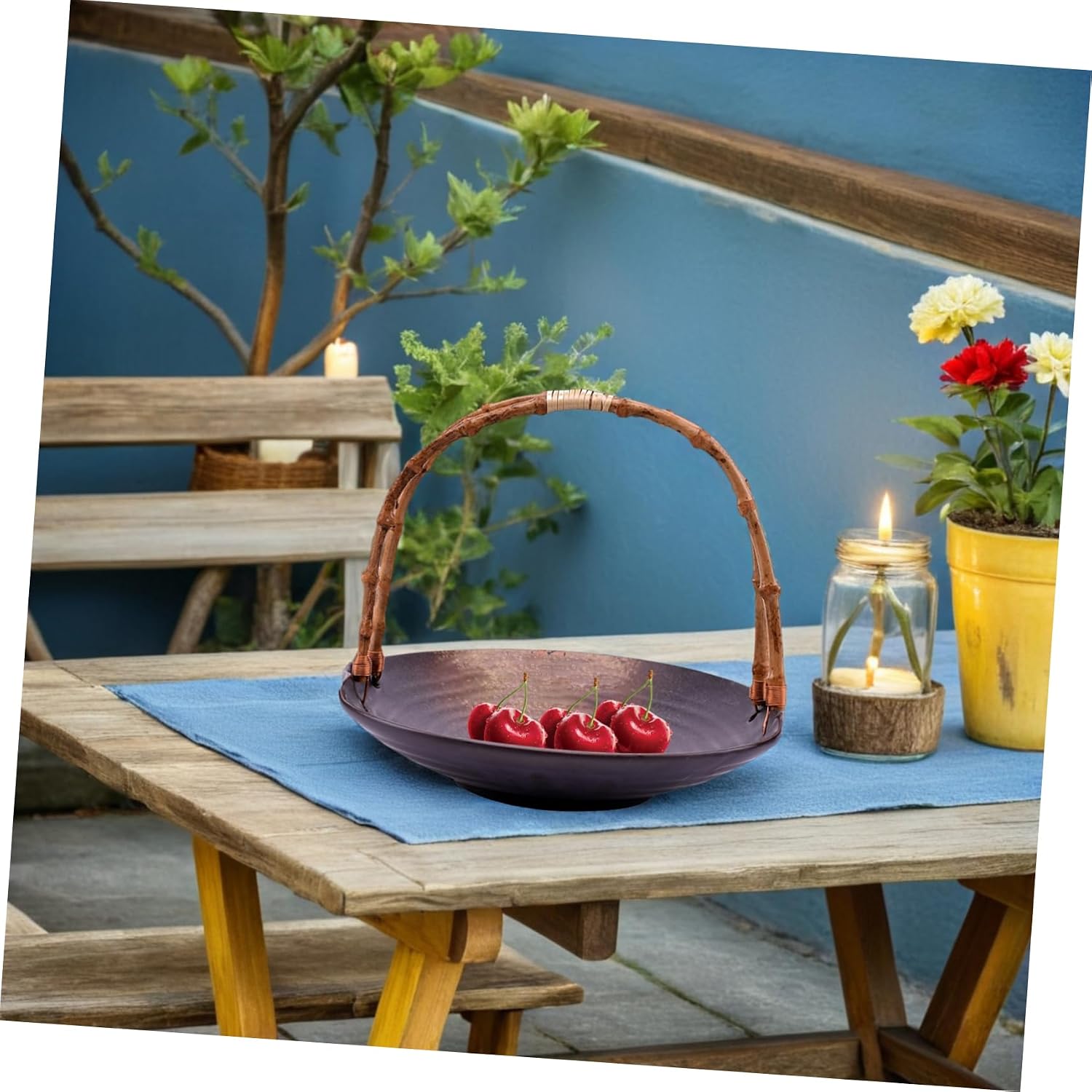 KONTONTY Woven Handle for Sushi Platter Rustic Fruit Tray Handle Replacement for Serving Trays and Kitchen Storage Durable Versatile Design for Enhancing Dining Experience