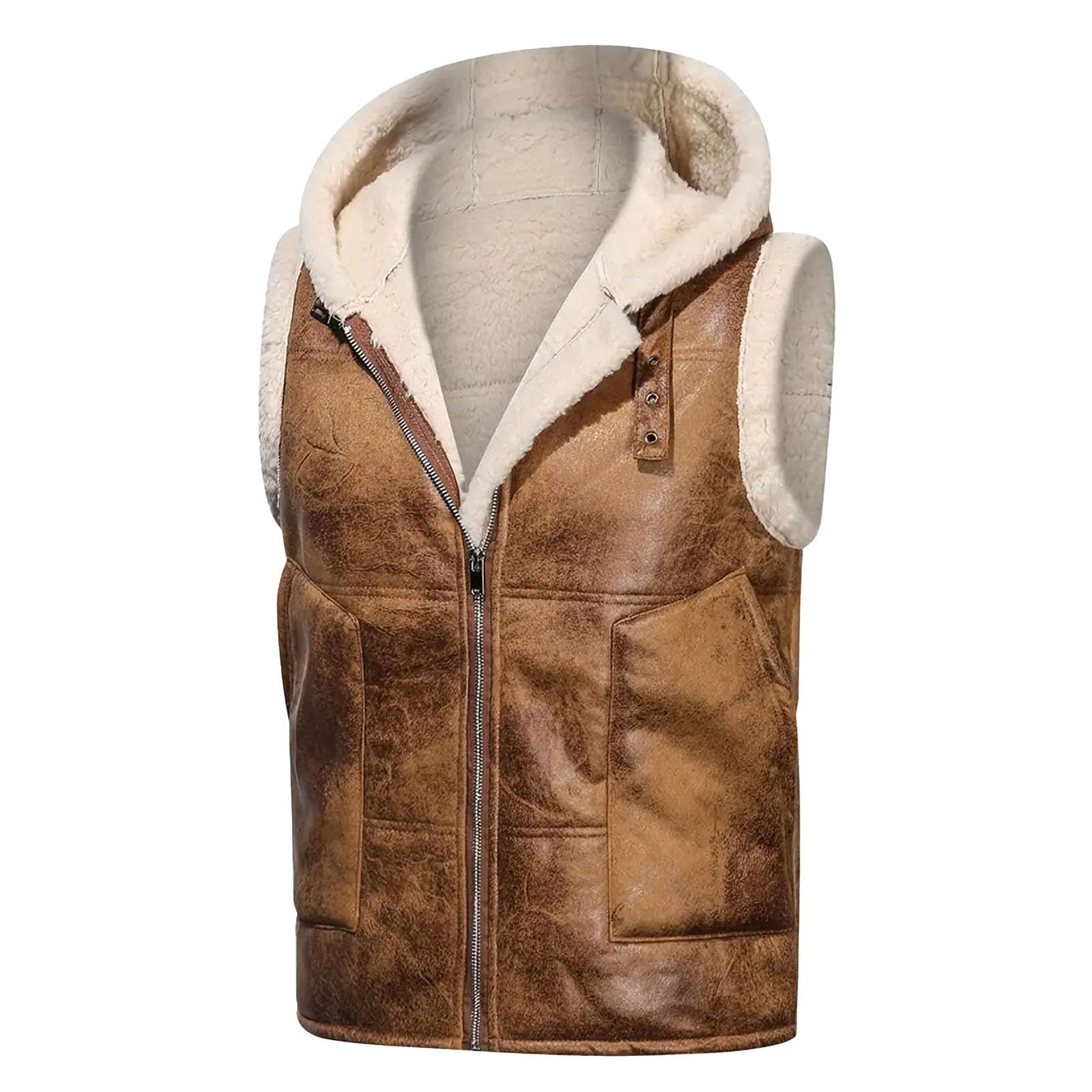 Gilet Pelle Uomo Smanicato Invernale, Rocker da Moto, con Lacci, per Motociclista Punk, in Pelle Sintetica Gilet Pu Pelle Uomo Gilet Ecopelle Gilet Ciclismo Uomo Invernale per Il Tempo Libero