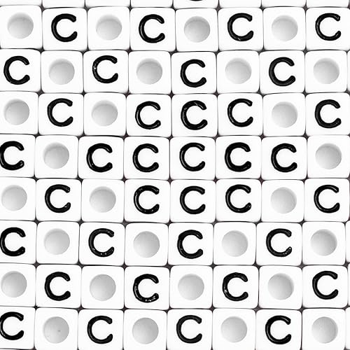 STU-500FZM-C, 500 cuentas de letras acrílicas en forma de cubo de 1564 x 0.236 pulgadas, letras B, cuentas del alfabeto para hacer pulseras,
