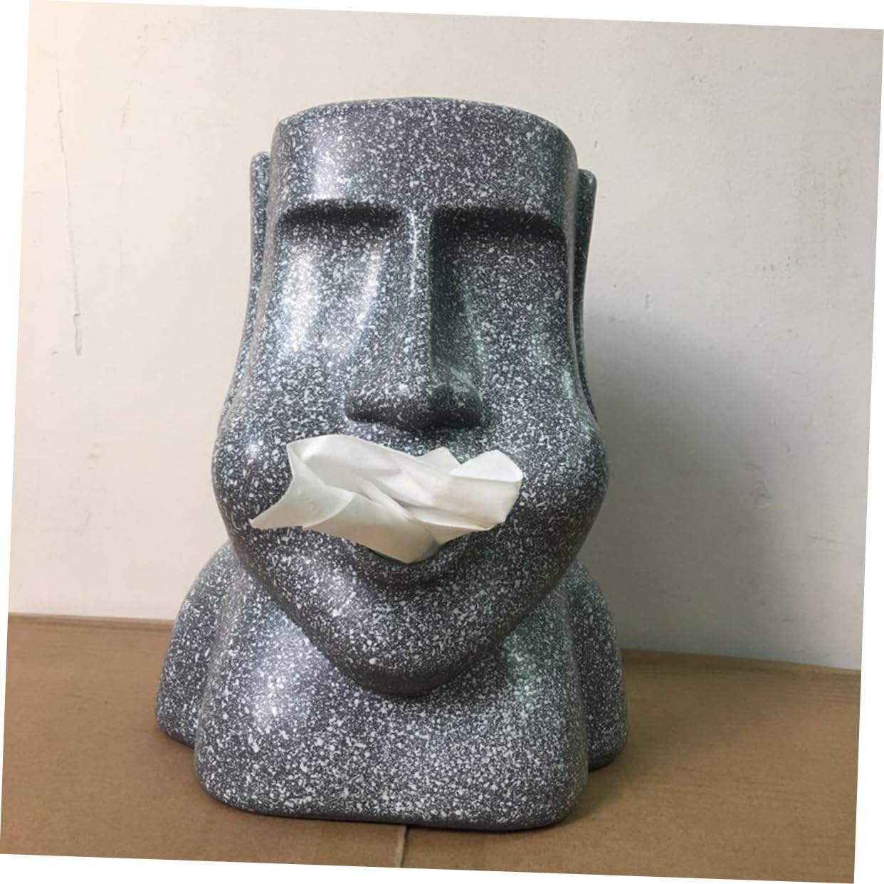 Funny Moai Tissue Box Material Napkin Holder Decorative Box for Living Room