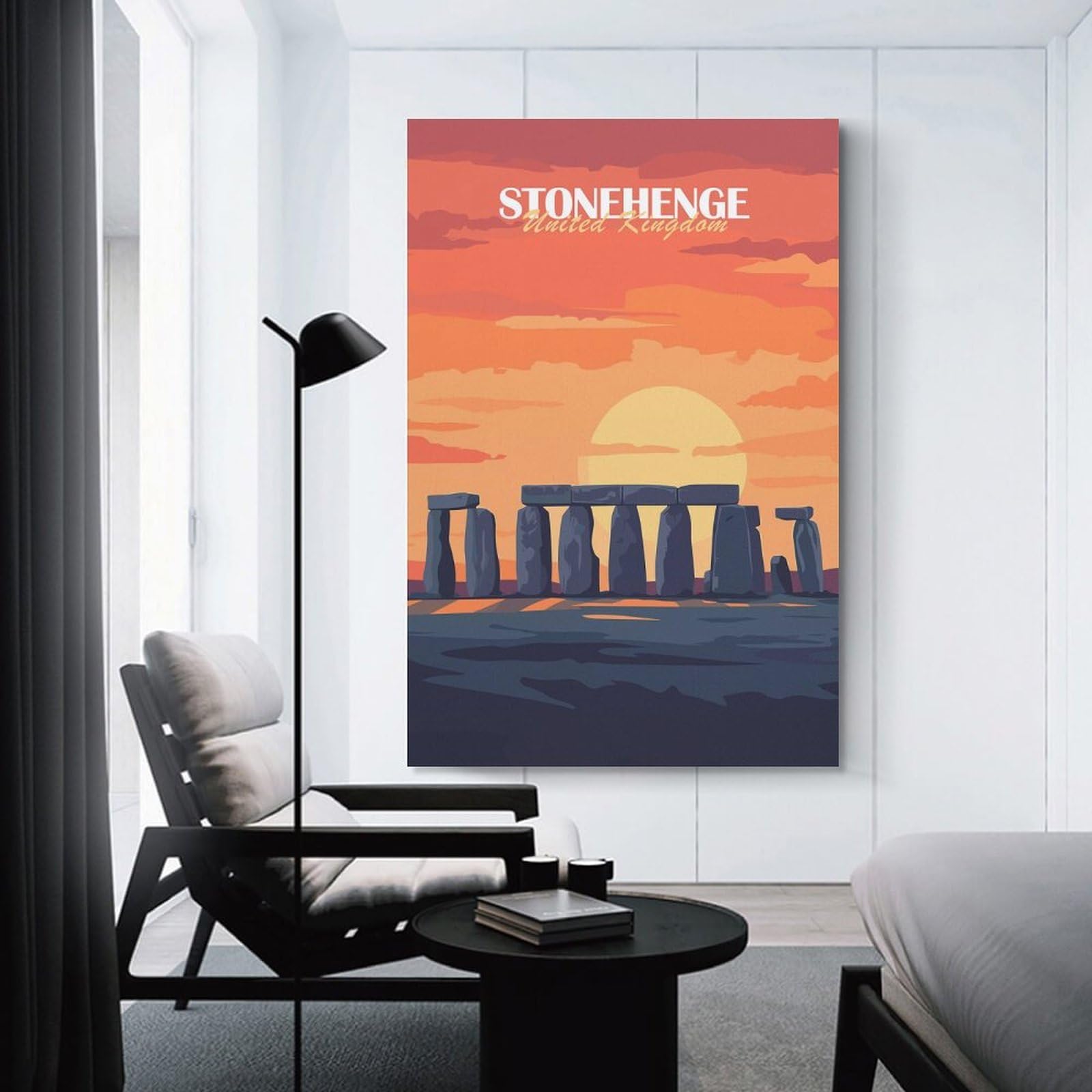 Junmoney Stonehenge Sunset Home Decor Wall Art 20x30inch(50x75cm), for Lounge, Bedroom Or Personal Spaces, Gift Idea for Housewarming And Birthdays