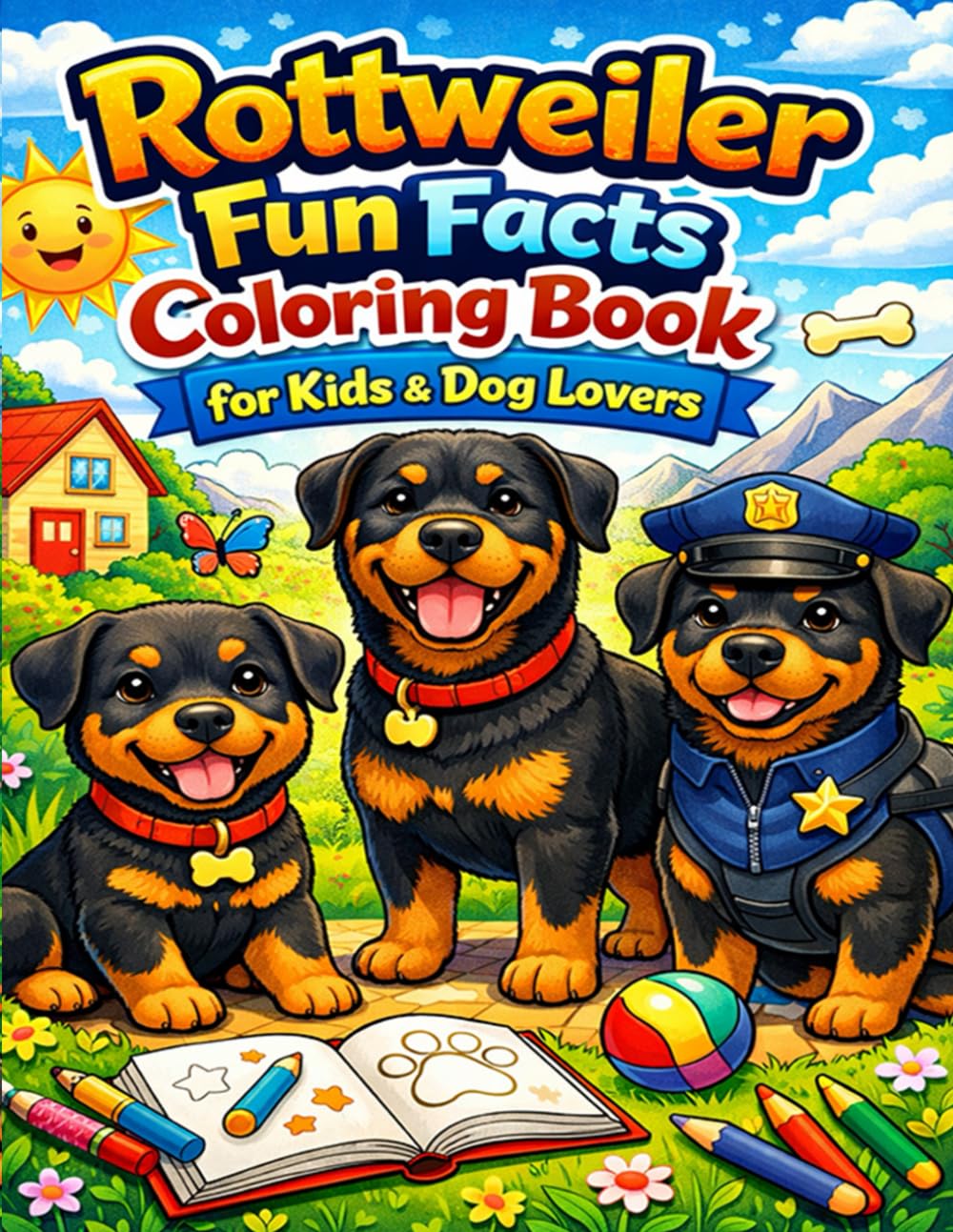 Rottweiler Fun Facts Coloring Book for Kids & Dog Lovers